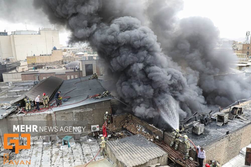 آتش سوزی در انبار چسب بازار تهران – 16 خرداد 1402